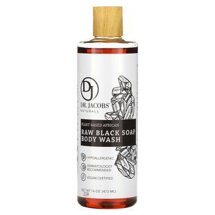 Dr. Jacobs Naturals, Plant-Based African Raw Black Soap Body Wash, 16 oz (473 ml) купить в Киеве и Украине