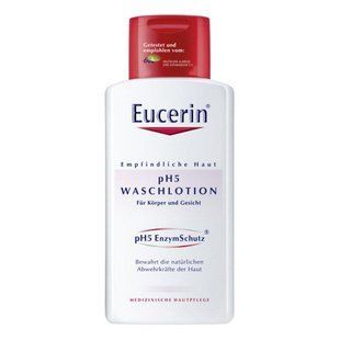 Cleansing lotion for restoration and protection of sensitive body skin pH5, body wash lotion and face, Eucerin, 200 ml.