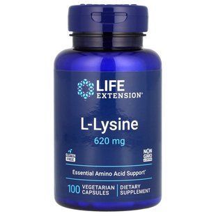 L-лизин Life Extension (L-Lysine) 620 мг 100 растительных капсул купить в Киеве и Украине
