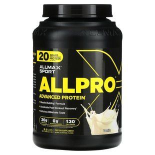 ALLMAX, Sport, ALLPRO&trade; Advanced Protein, Vanilla, 3.2 lb (1,453 g) купить в Киеве и Украине