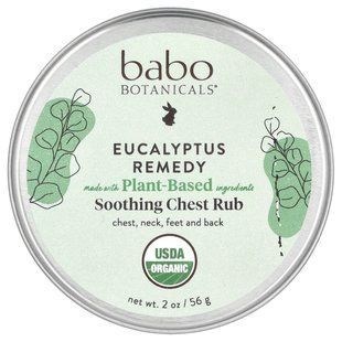 Babo Botanicals, Eucalyptus Remedy, Smoothing Chest Rub, 2 oz (56 g) купить в Киеве и Украине