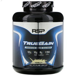 TrueGain Premium gainer for mass, vanilla, RSP Nutrition, 2.6 kg