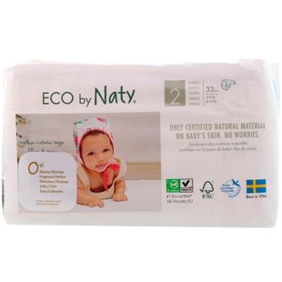 Органические одноразовые подгузники, від 3 до 6 кг, ECO BY NATY, 33 шт купить в Киеве и Украине