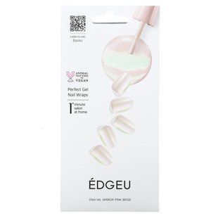Edgeu, Perfect Gel Nail Wraps, ENA144, дзеркально-рожевий, набір із 19 предметів