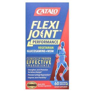Catalo Naturals, FlexiJoint Performance, глюкозамин и OptiMSM, гибкость суставов, 60 вегетарианских капсул купить в Киеве и Украине