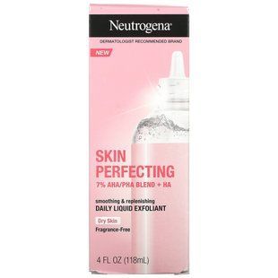 Neutrogena, Skin Perfecting, liquid exfoliant for daily use, for dry skin, 118 ml (4 fl oz).