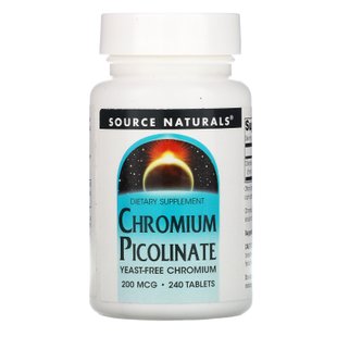 Хром пиколинат Source Naturals (Chromium Picolinate) 200 мкг 240 таблеток купить в Киеве и Украине