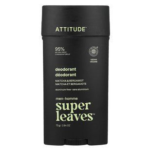 ATTITUDE, Super Leaves&trade;, Aluminum-Free Deodorant, For Men, Matcha & Bergamot, 2.64 oz (75 g)
