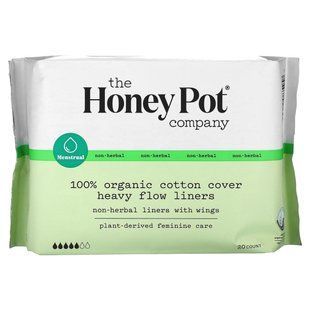 The Honey Pot Company, 100% Organic Cotton Cover Heavy Flow Liners, 20 Count купить в Киеве и Украине
