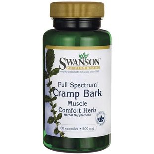 Кора коры с полным спектром, Full-Spectrum Cramp Bark, Swanson, 500 мг, 60 капсул купить в Киеве и Украине