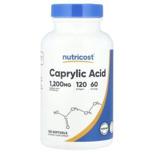 Nutricost, Caprylic Acid, 120 Softgels (600 mg per Softgel) купить в Киеве и Украине