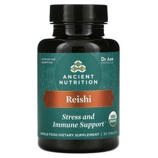 Axe / Ancient Nutrition, Reishi, stress and immunity support, 30 tablets.