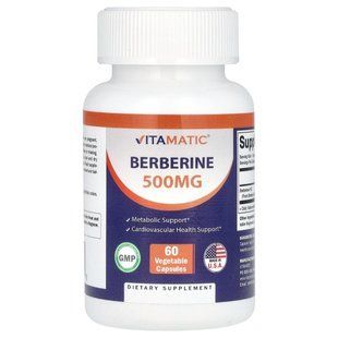 Vitamatic, Berberine, 500 mg, 60 Vegetable Capsules купить в Киеве и Украине