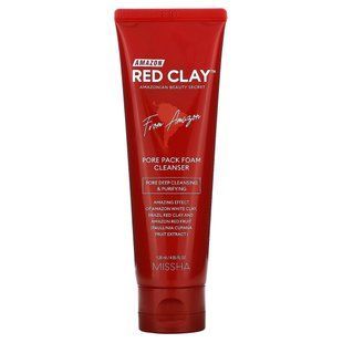 Missha, Amazon Red Clay, cleansing foam for pores, 4.05 liquid ounces (120 ml)