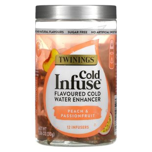 Twinings, Cold Infuse, ароматизированный усилитель холодной воды, персик и маракуйя, 12 инфузеров, 1,06 унции (30 г) купить в Киеве и Украине