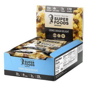 Протеїнові батончики з суперпродуктом, тісто для печива, Dr. Murray's, 12 батончиків, 2,05 унції (58 г) кожен