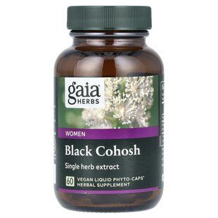 Gaia Herbs, Single Herbs, black cohosh, 60 vegan liquid phyto-capsules