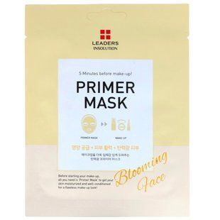 Primer, glowing face, Leaders, 1 mask, 0.84 fl. oz. (25 ml) translates to Primer, glowing face, Leaders, 1 mask, 0.84 fl. oz. (25 ml) without any changes to the English parts. The non-English text Праймер translates to Primer and сияющее лицо translates t