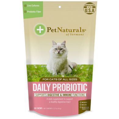 Пробіотик щоденний для кішок Pet Naturals of Vermont (Daily Probiotic) 30 жувальних таблеток 36 г