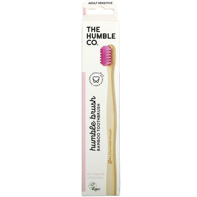 The Humble Co., Зубна щітка Humble Bamboo, для дорослих, рожевий колір, 1 зубна щітка