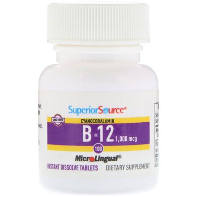 Цианилкобаламин B12 Superior Source (Cyanocobalamin B-12) 1000 мкг 100 таблеток купить в Киеве и Украине