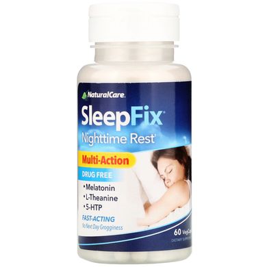 Вітаміни для сну, SleepFix, нічний відпочинок, NaturalCare, 60 вегетаріанських капсул