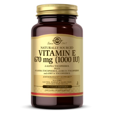 Витамин E Solgar (Vitamin E) 670 мг 1000 МЕ 100 вегетарианских мягких таблеток купить в Киеве и Украине