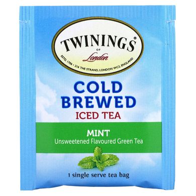 Чай холодної заварки, зелений чай з м'ятою, Twinings, 20 пакетиків, 1,41 унції (40 г)