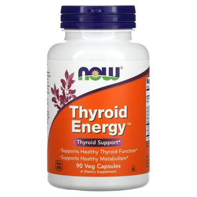 Вітаміни для щитовидної залози енергія Now Foods (Thyroid Energy) 90 рослинних капсул