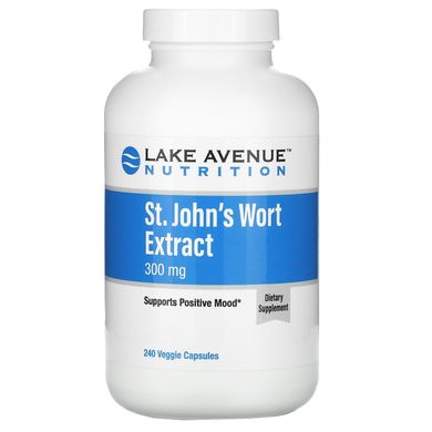 Екстракт звіробою, St. John's Wort Extract, Lake Avenue Nutrition, 300 мг, 240 вегетаріанських капсул