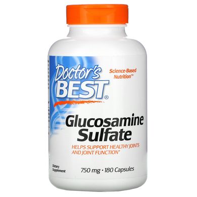 Глюкозамін сульфат Doctor's Best (Glucosamine Sulfate) 750 мг 180 капсул