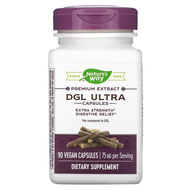 Гліціррізінат солодки Nature's Way (DGL Ultra) 75 мг 90 капсул