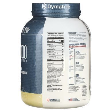 ISO100, hydrolyzed, 100% whey protein isolate, gourmet vanilla, Dymatize Nutrition, 1.4 kg