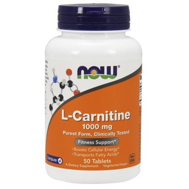 Карнітин Now Foods (L-Carnitine) 1000 мг 50 таблеток