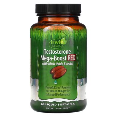 Тестостерон Mega-Boost RED, Irwin Naturals, 68 рідких м'яких гелів