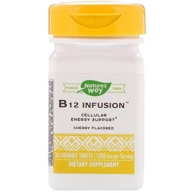 Витамин B12 Enzymatic Therapy (Vitamin B12 Infusion) 30 таблеток со вкусом вишни купить в Киеве и Украине