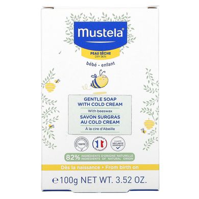 Mustela, Дитяче, м'яке мило з холодним кремом, 3,52 унції (100 г)