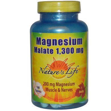 Магнію малат Nature's Life 1300мг 100 таблеток