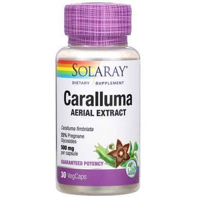Каралума, Caralluma, Solaray, 500 мг, 30 вегетаріанських капсул