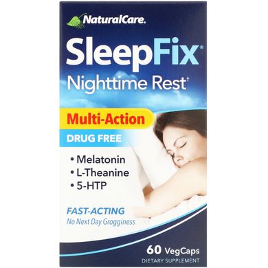 Витамины для сна, SleepFix, ночной отдых, NaturalCare, 60 вегетарианских капсул купить в Киеве и Украине