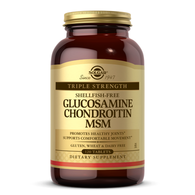 Глюкозамін Хондроїтин і МСМ потрійна сила Solgar (Glucosamine Chondroitin MSM) 120 таблеток