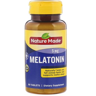 Мелатонін, Nature Made, 5 мг, 90 таблеток