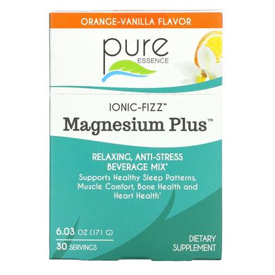 Pure Essence, Ionic-Fizz, Magnesium Plus, апельсин-ваніль, 30 пакетиків по 0,2 унції (5,7 г) кожен