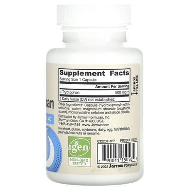 L-Tryptophan, Jarrow Formulas, 500 mg, 60 capsules