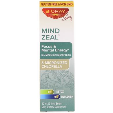 Вітаміни для мозку увага та розумова енергія не містить спирту Bioray Inc. (Mind Zeal Focus & Mental Energy Alcohol Free) 60 мл