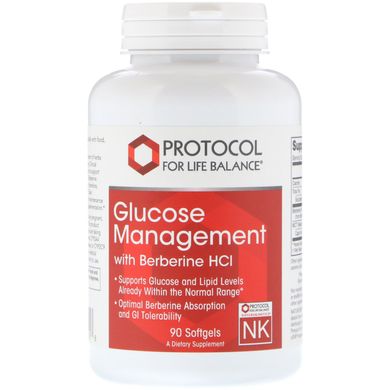 Берберин для регулювання рівня глюкози Protocol for Life Balance (Glucose Management with Berberine HCL) 400 мг 90 капсул