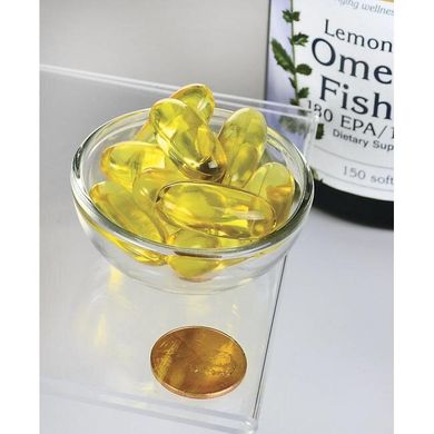 Омега-3 риб'ячий жир лимонний смак Swanson (Omega-3 Fish Oil Lemon Flavor) 150 капсул