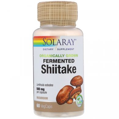 Solaray, Fermented Shiitake Mushrooms, 1,000 mg, 60 VegCaps (500 mg per Capsule)