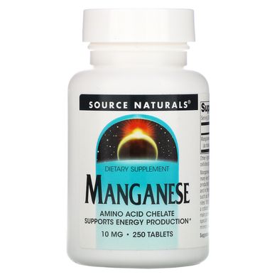 Марганець Source Naturals (Manganese) 10 мг 250 таблеток