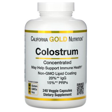 Концентроване молозиво California Gold Nutrition (Colostrum Concentrated) 240 капсул